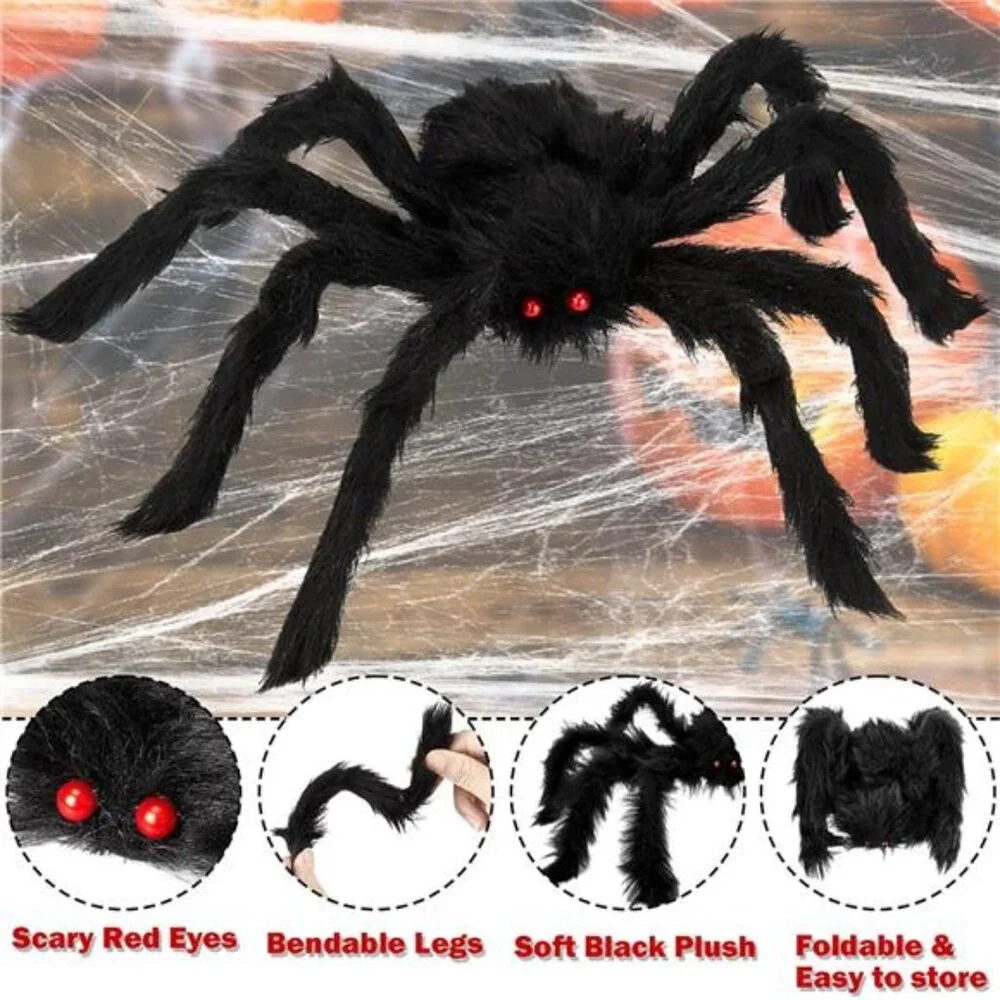 Spider Decorations, 8PCS Giant Spiders Outdoor Halloween Decorations